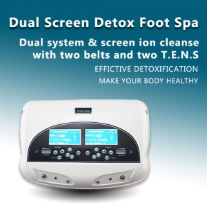 Dual Screen Ion Detox foot spa with TENS massager for body relax